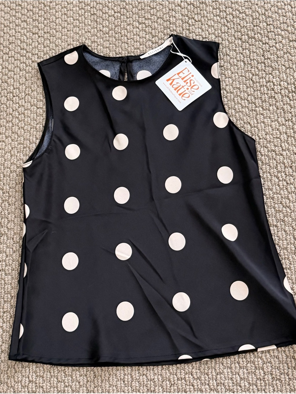 Ellison Polka Dot Matching Set Blouse Midi Skirt Quiet Luxury NWT S - Picture 2 of 10